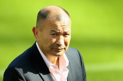 NEWCASTLE UPON TYNE, ENGLAND - SEPTEMBER 05:  Eddie Jones, the England head coach , faces the media at the annoucement of a pre 2019 Rugby World Cup warm up match against Italy at St James' Park on September 5, 2018 in Newcastle upon Tyne, England.  (Photo by David Rogers/Getty Images)