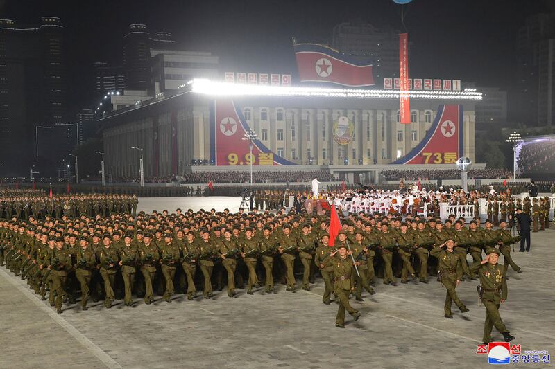 The parade was overseen by leader Kim Jong-un. AP
