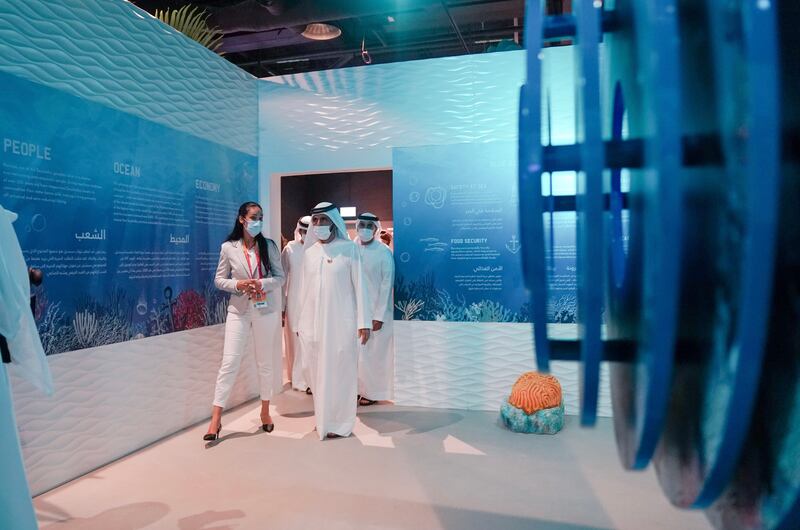 Sheikh Mohammed bin Rashid, Vice President and Ruler of Dubai, visits the Sustainability District at Expo 2020 Dubai, including the Seychelles pavilion. All photos: Wam