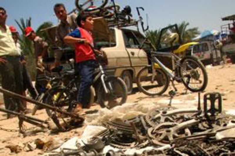 Scraps at Gaza City's Fras flea market.