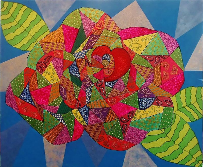 Wilma Burton’s A Rose With a Heart, part of a healing art exhibition in Abu Dhabi for Ramadan (Courtesy: Wilma Burton)