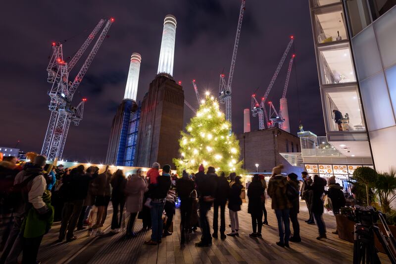 Christmas lights on display in 2017. Getty Images