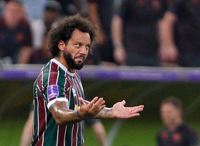 Fluminense's Marcelo reacts. Reuters