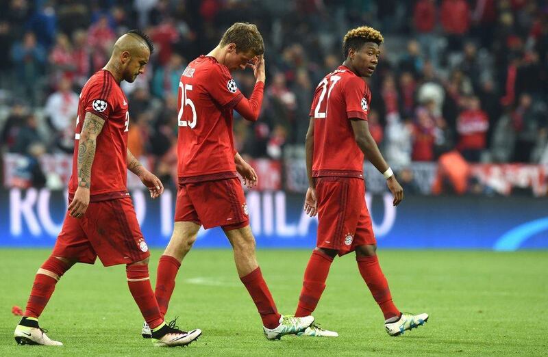 An aggregate defeat saw Bayern Munich eliminated from the Uefa Champions League semi-final on Tuesday night. Christof Stache / AFP

