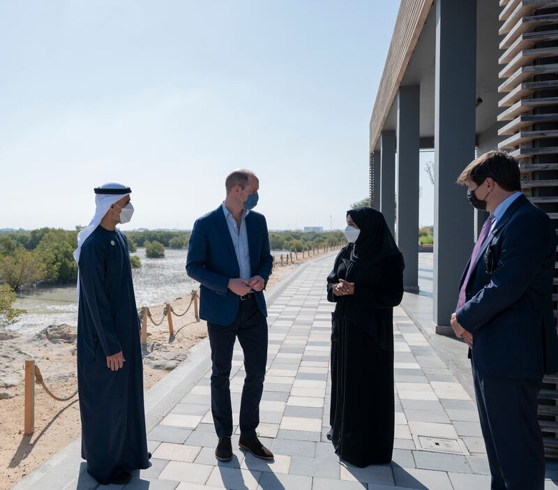 Sheikh Khaled bin Mohamed with Prince William. Photo: Abu Dhabi Media Office