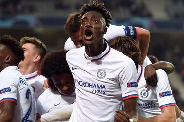 Tammy Abraham, right, has scored eight goals in nine games in all competitions for Chelsea so far this season. AP Photo