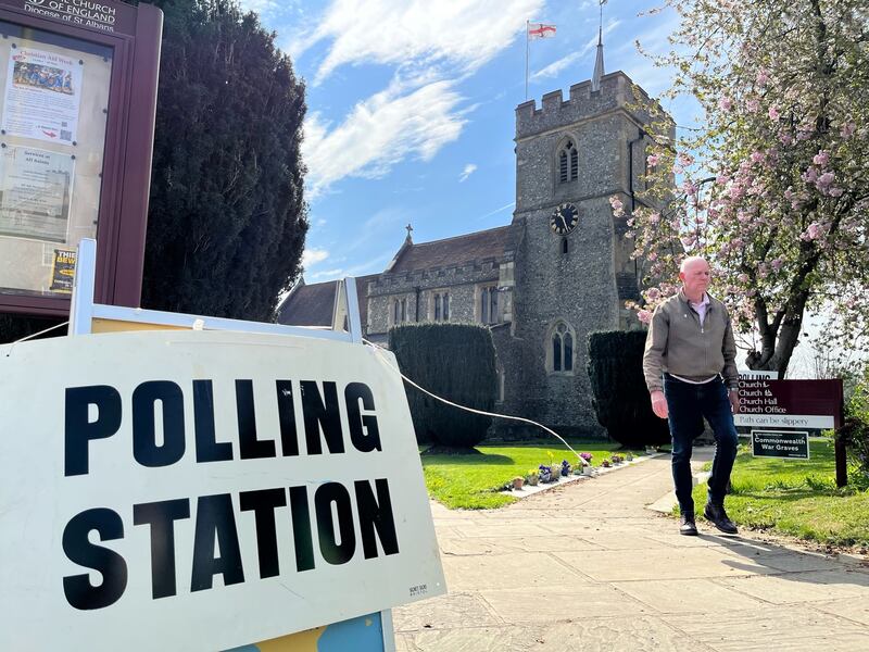 A polling station in Kings Langley in Hertfordshire. PA