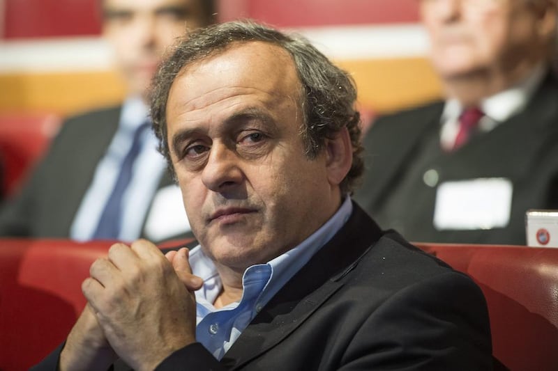 Uefa president Michel Platini, pictured during the draw of the round of 16 of the Uefa Champions League on December 15, 2014, will be among the speakers at the fifth Globe Soccer awards in Dubai. Jean-Christophe Bott / EPA