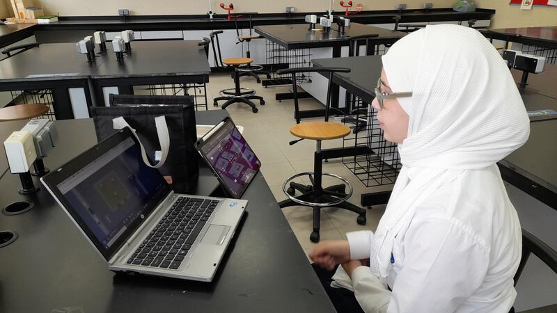 A pupil in the UAE participates in the initiative's Games for Change Game Exchange, which brings together middle and high school-aged youths from Bahrain, Israel, the UAE and the US. Photo: Games for Change