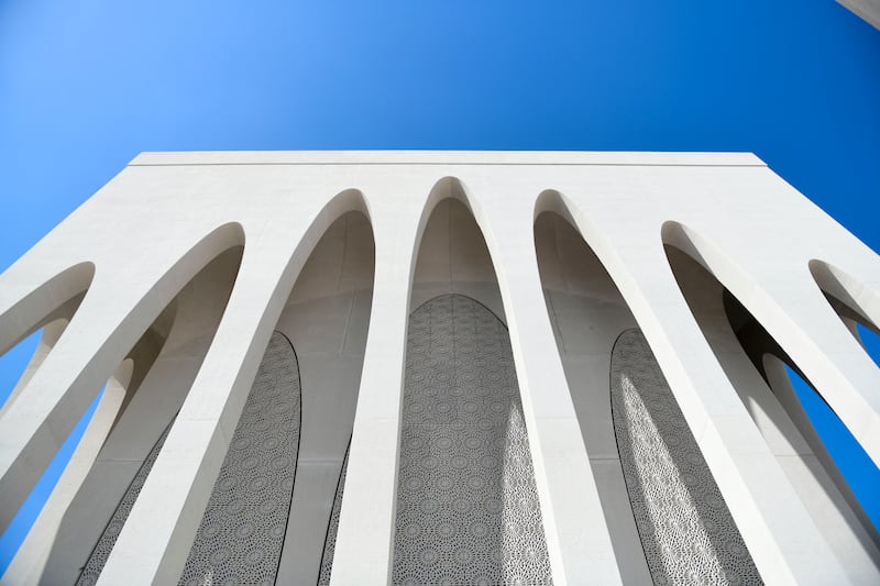 The seven arches outside the Eminence Ahmed El Tayeb Mosque represent the days of the week