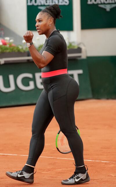Williams wore a black catsuit in 2018 to keep her circulation going after developing blood clots in the days after giving birth, a move that placed women's health in the spotlight. AFP