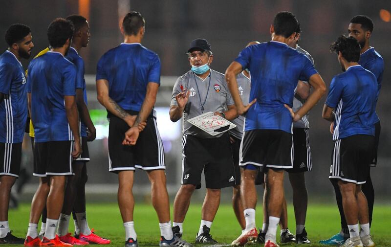 UAE football team train ahead of their international friendly against Uzbekistan in Dubai. Courtesy UAE FA