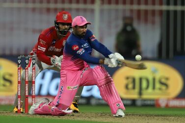 Rahul Tewatia of Rajasthan Royals  bats during match 9 season 13 of the Dream 11 Indian Premier League (IPL) between Rajasthan Royals and Kings XI Punjab held at the Sharjah Cricket Stadium, Sharjah in the United Arab Emirates on the 27th September 2020.
Photo by: Deepak Malik  / Sportzpics for BCCI