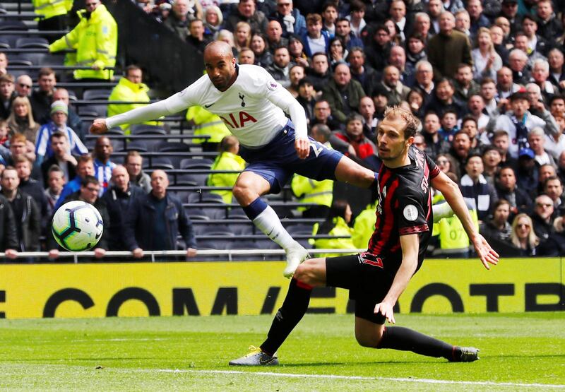 Tottenham's Lucas Moura scores their second goal. Reuters