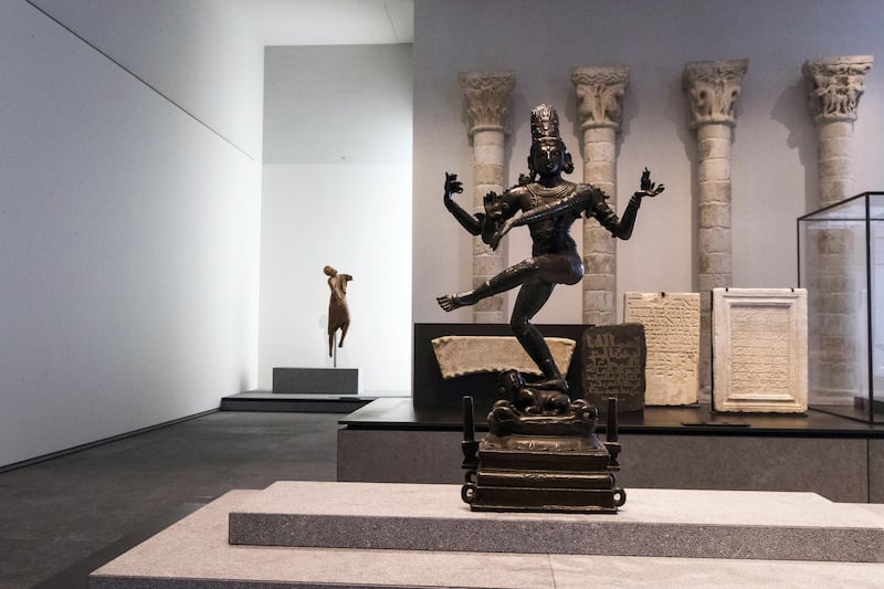 Abu Dhabi, United Arab Emirates, November 6, 2017:   
Dancing Shiva, Hindu divinity

General view of the Louvre Abu Dhabi during the media tour ahead of opening day on Saadiyat Island in Abu Dhabi on November 6, 2017. The Louvre Abu Dhabi will open November 11th. Christopher Pike / The National

Reporter: Mina Aldroubi
Section: News