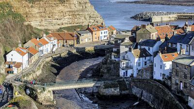 Tuesday 3rd  November 2020
Picture Credit Charlotte Graham 

Picture Shows The Dividing  Bridge 

Staithes is a seaside village in the Scarborough borough of North Yorkshire, England. Easington and Roxby Becks, two brooks that run into Staithes Beck, form the border between the Borough of Scarborough and Redcar and Cleveland. The area located on the Redcar and Cleveland side is called Cowbar

