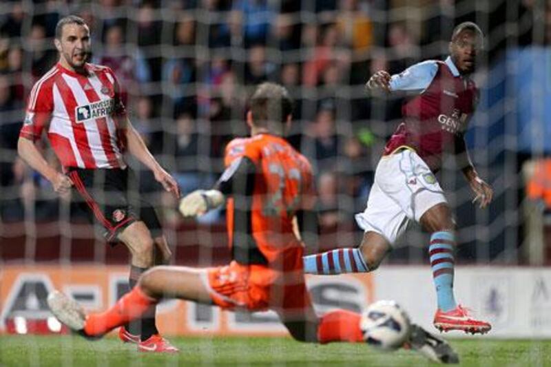 Christian Benteke, right, was impressive for Aston Villa on Monday night. Nick Potts / AP Photo