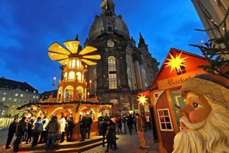 The Christmas market in Dresden. The Germans are tapping into a growing global market, from wooden toys to gingerbread and entire Christmas markets. Matthias Hiekel / EPA