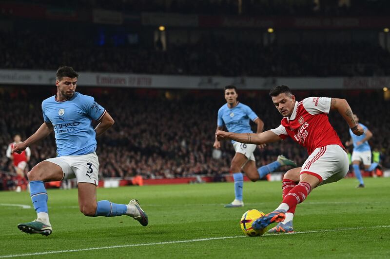 Granit Xhaka 8: Wild shot over bar in second minute but generally was Arsenal driving force from midfield. His fine pass put Nketiah through on goal that ended with penalty for Gunners. Took too long to get shot away when found himself in good position late in second half. AFP