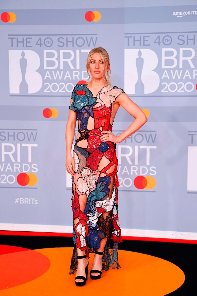 Ellie Goulding arrives at the Brit Awards 2020 at The O2 Arena on Tuesday, February 18, 2020 in London, England. AFP