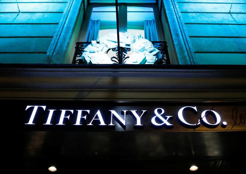 A Tiffany & Co. logo is seen outside a store in Paris, France, November 22, 2019. REUTERS/Gonzalo Fuentes