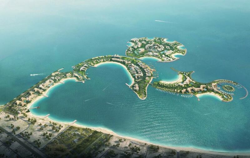 Al Marjan Island is a cluster of man-made islands extending 4.5 kilometres into the Gulf. Wam