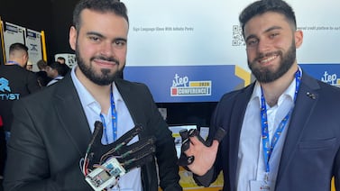 Infinity Glove, a Lebanon-based start-up, seeks to help translate sign-language into speech by using a high tech glove solution. Cody Combs / The National