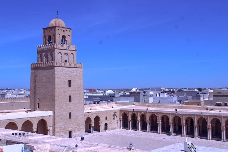 Top view of the interior of Kairouan Grand Mosque