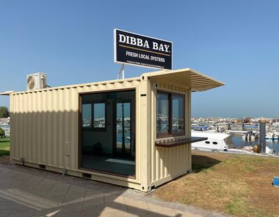 The brand has expanded to open an oyster pick-up cabin in Umm Suqeim, Dubai. Courtesy Dibba Bay Oysters