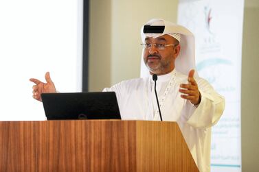 Dr Hamad Al Ghaferi, director general of the National Rehabilitation Centre, announces plans to build region's first drug addiction training institute. Pawan Singh / The National 