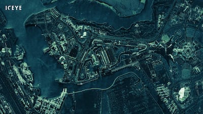 An image taken of Yas Island by an Iceye satellite from about 560km in space. Photo: Iceye
