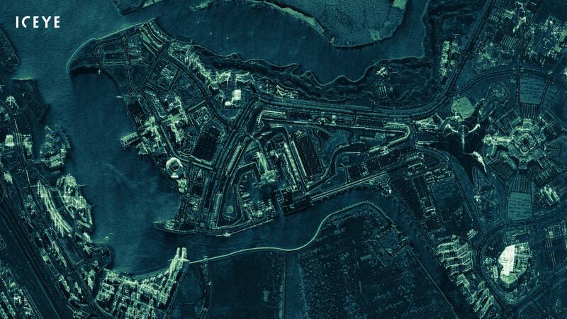 An image taken of Yas Island by an ICEYE satellite from about 560km in space. Photo: ICEYE