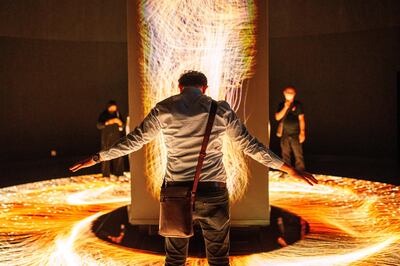 Visitors at the Enoc Pavilion at the world fair in Dubai. Photo: Expo 2020 Dubai