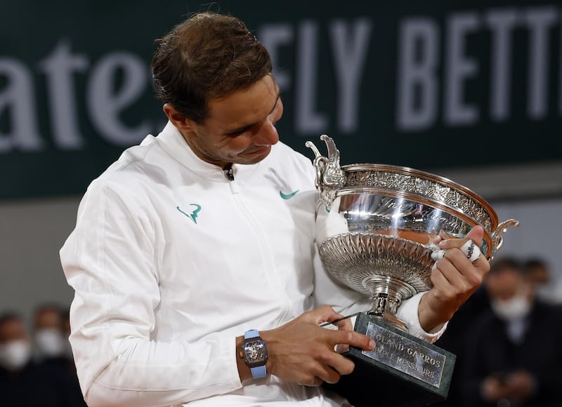 Rafael Nadal of Spain equalled Roger Federer's tally of 20 Grand Slam titles. EPOA