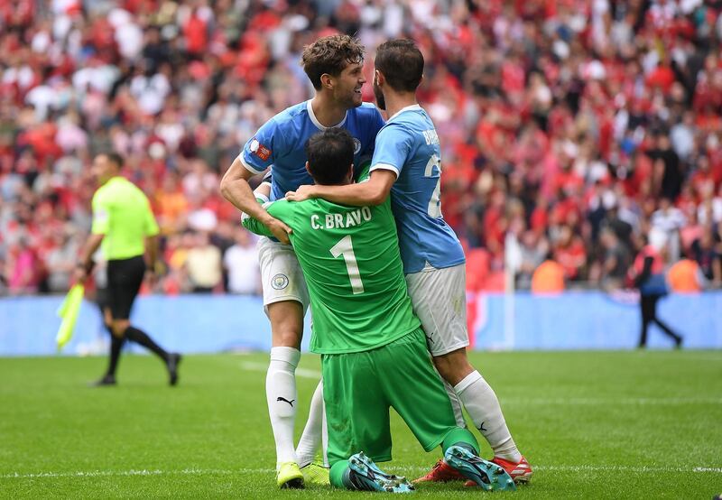 It is the fourth time in 12 months that City have won a trophy at Wembley Stadium. Getty