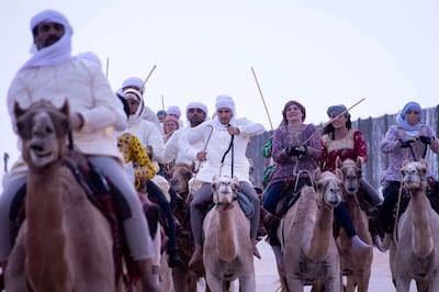 A group of 37 camel riders hailing from 16 different countries successfully concluded a 550km journey across the UAE desert. Photo: Hamdan bin Mohammed Heritage Centre