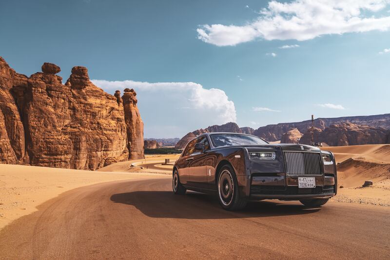 The Rolls-Royce Phantom on the sands around AlUla. All photos: Rolls-Royce