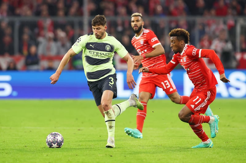 Ruben Dias – 7. A quietly assured performance from the classy centre-back. Even when Bayern were on top in the first half, Dias seemed to be City’s most competent defender and continued that level of performance across the second half. Getty