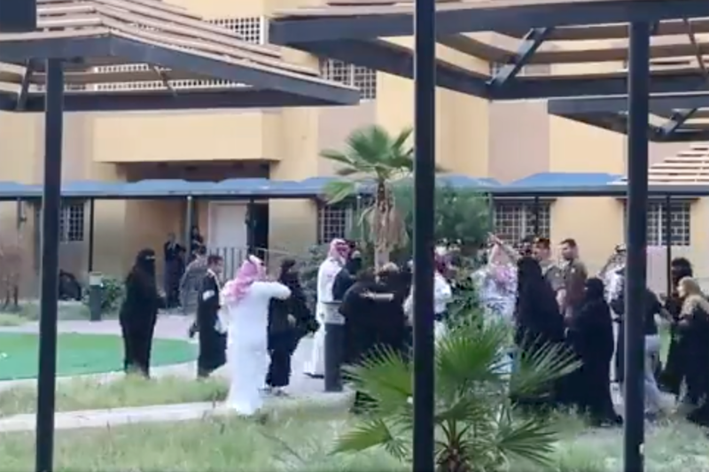 A still of the video of women being assaulted at an orphanage in Saudi Arabia. The footage is being investigated. SPA