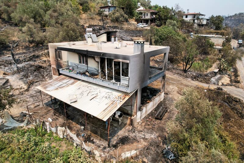 The fires destroyed homes and forced people to evacuate settlements and beach resorts.