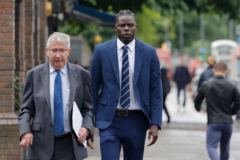 Yoan Zouma, the younger brother of West Ham defender Kurt Zouma, arrives at Thames Magistrates' Court. AFP