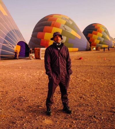 A sideways landing in a hot air balloon was one of the holiday's more 'surreal' experiences. Photo: Instagram / lewishamilton 