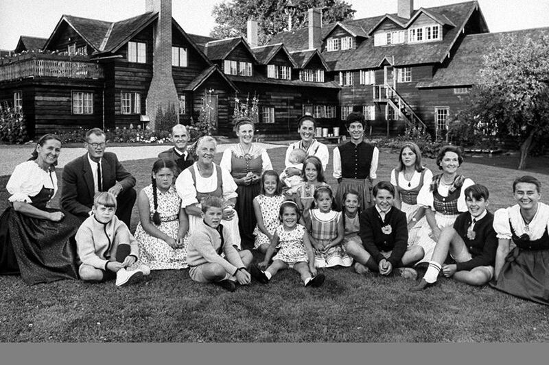 The Von Trapp family in 1965 at their Vermont hotel. Ted Russell/Getty Images
