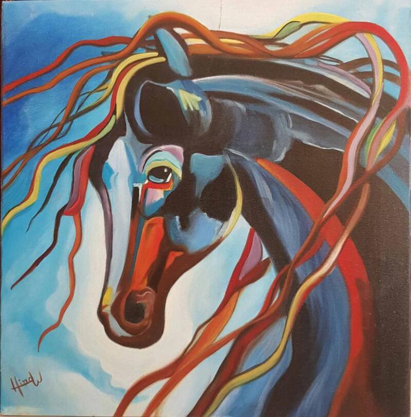 Blue Horse by Hind Wehbe. Courtesy La PAROLE Art Gallery