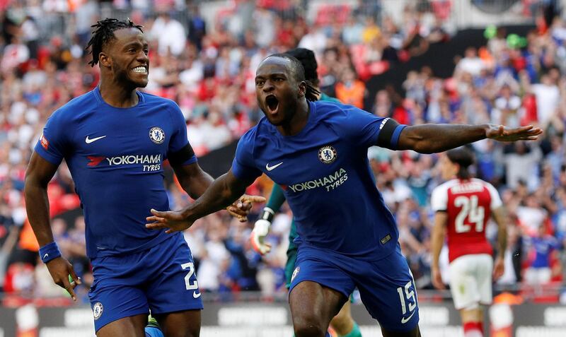 Chelsea's Victor Moses celebrates scoring their first goal. Darren Staples / Reuters