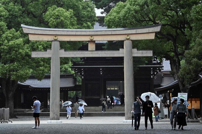 People visit the Meiji Shrine, a popular tourist spot, in Tokyo. AFP