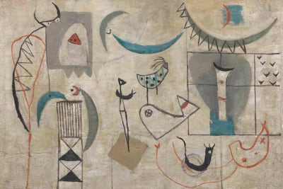 Jewad Selim's 'Good and Evil, An Abstraction' (1951) was a study for a mural for the headquarters of the Iraqi Red Crescent. Photo: Bonhams
