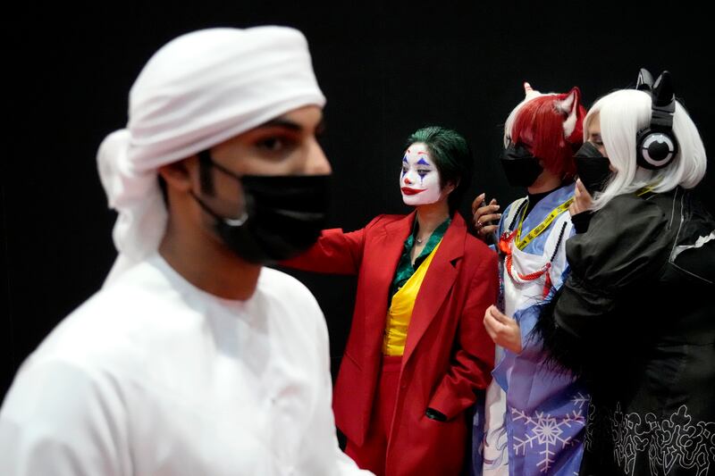 Cosplayers take part in the Middle East Film & Comic Con on March 4, 2022. AP Photo