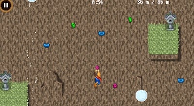 A screenshot from the climbing challenge on Google Doodle Champion Island. Courtesy Google