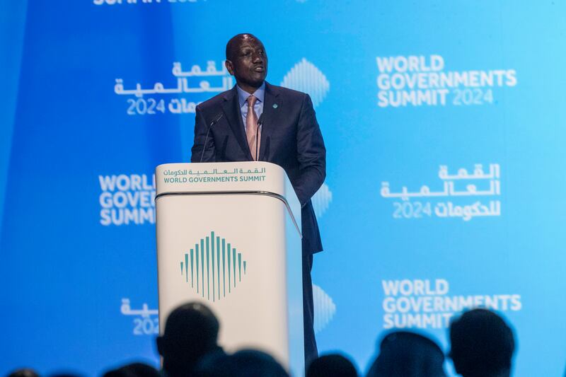 Kenyan President William Ruto called on world leaders to champion technological change in Dubai on Tuesday. Antonie Robertson / The National